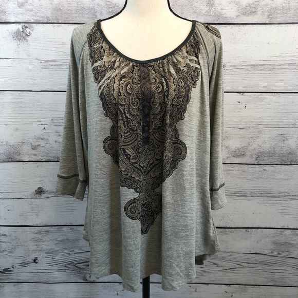 live and let live Tops - Live And Let Live Womens Knit Top 1X Scoop Neck
